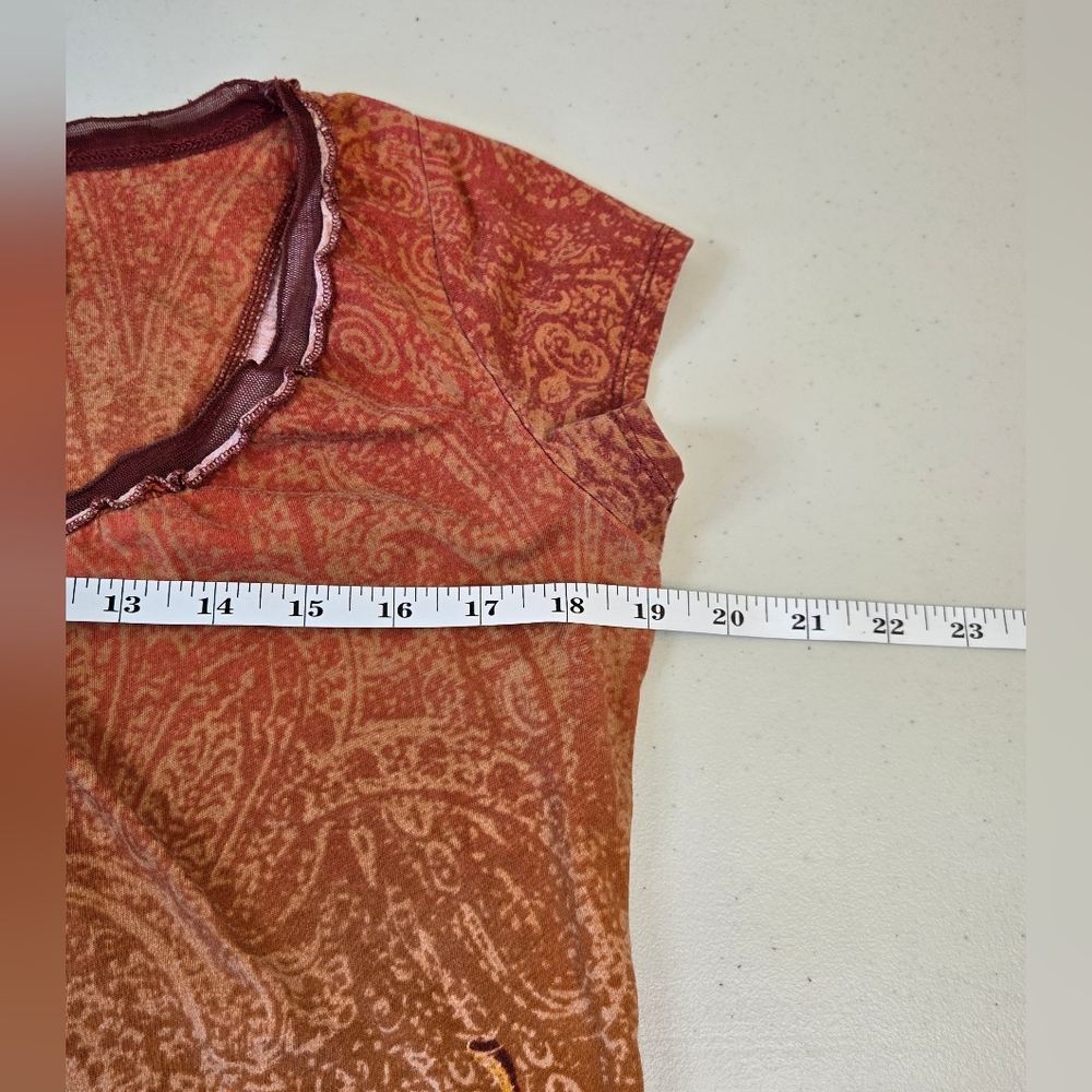 Axcess Boho Paisley Top Orange Small - Picture 8 of 9